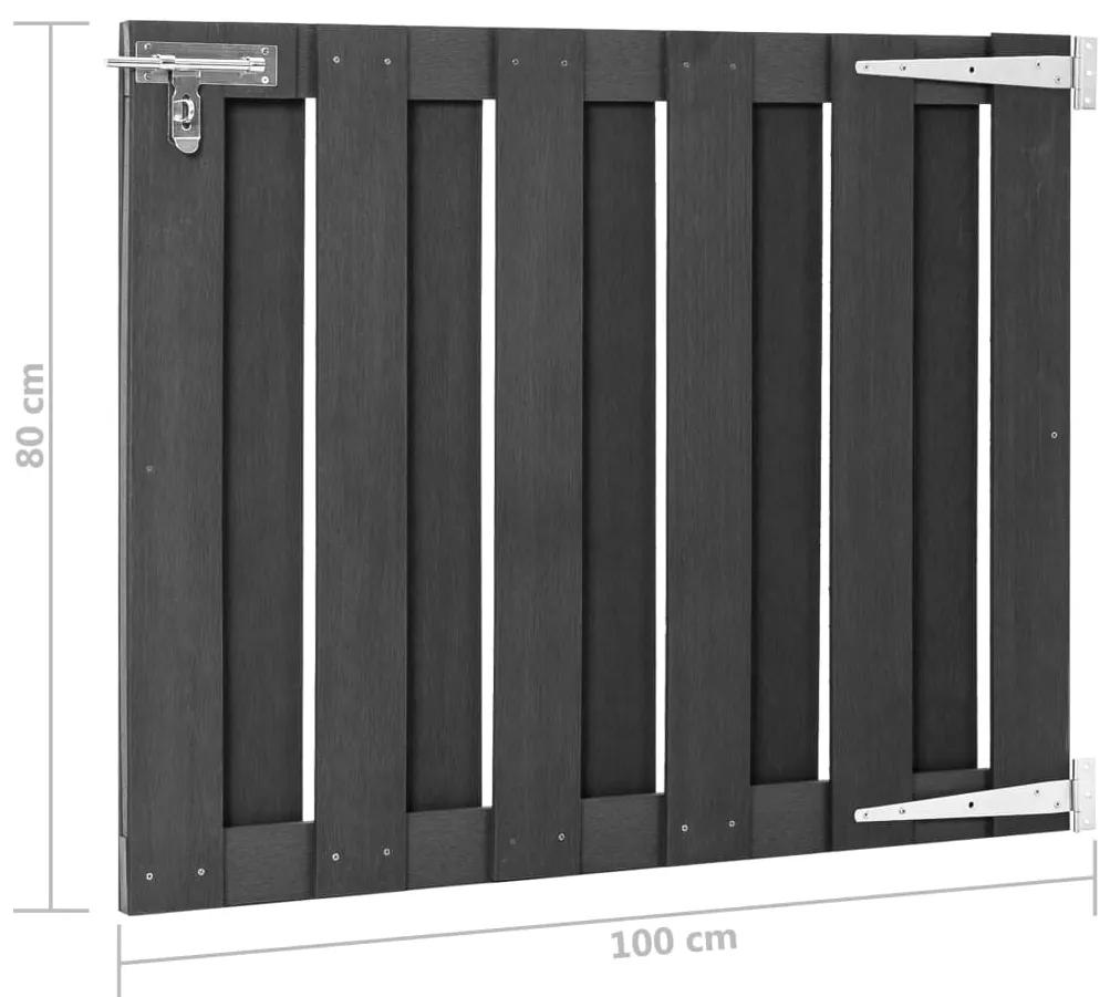 Portão de jardim 100x80 cm WPC cinzento