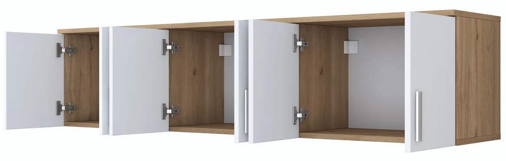 Prateleira de Parede EA114 – Nogueira e Branco – 180x41,4x37,5 cm