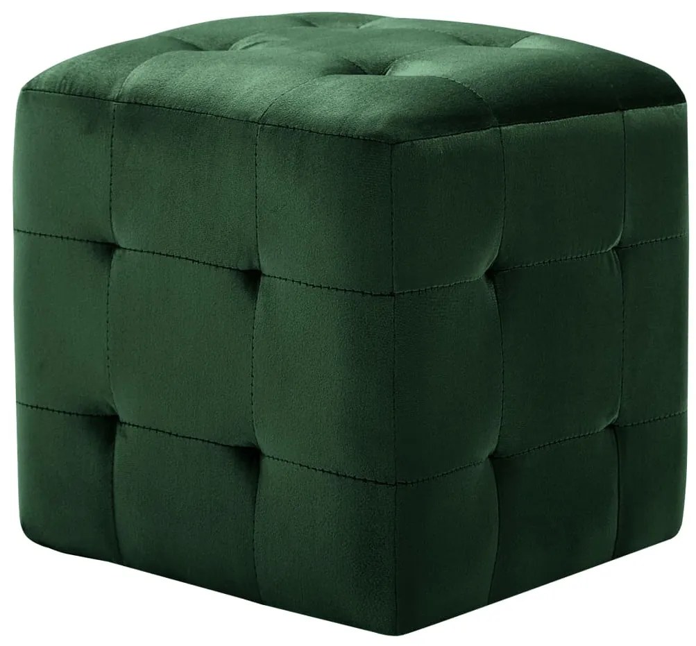 Pufe 2 pcs 30x30x30 cm veludo verde