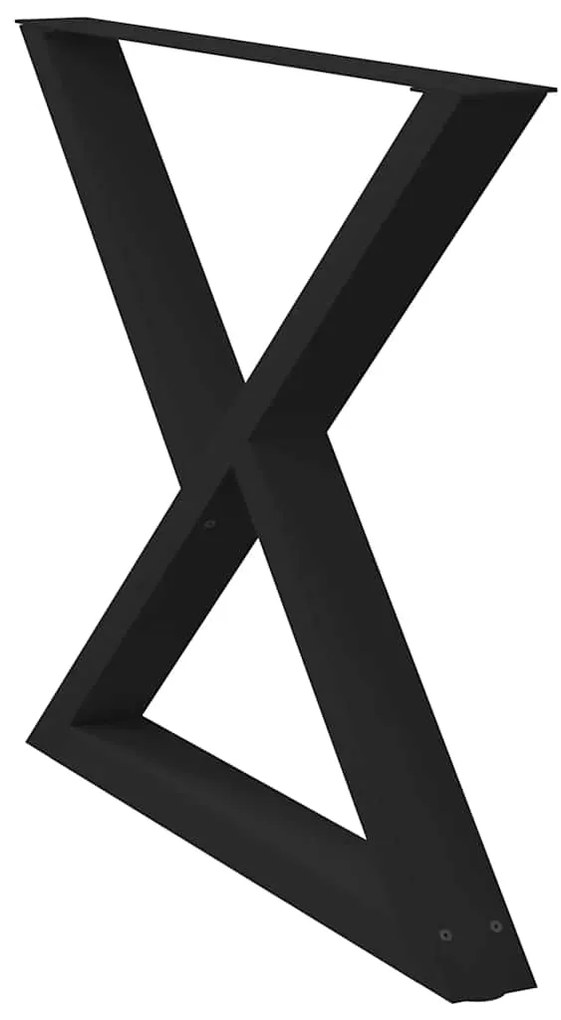 Pés para mesa de jantar 2 peças preto 90x(72-73,3) cm aço