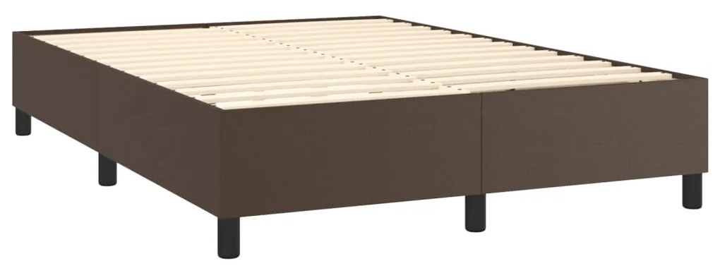 Estrutura de cama 140x200cm couro artificial castanho