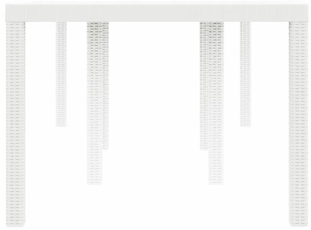 Mesa de Jardim vidaXL Branca 200x100x73 cm em Rattan Sintético