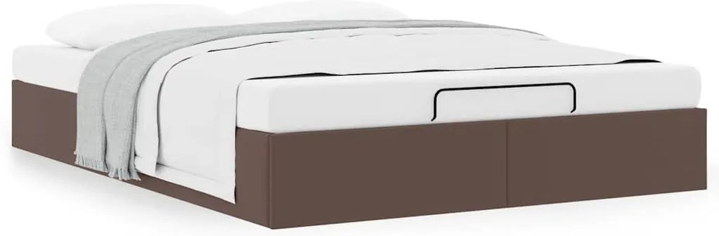 Estrutura de cama otomana sem colchão 140x200 cm castanho