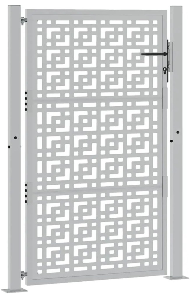 Portão de jardim 105x155 cm design cruzado de aço resistente