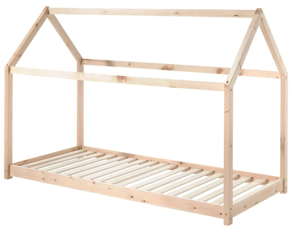 Cama criança Casa CABANE (90x200cm) + Estrado Natural