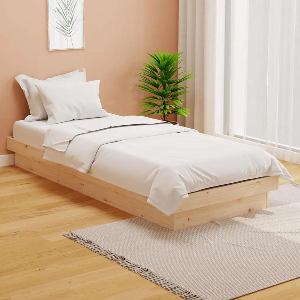 819932 vidaXL Estrutura cama pequena solteiro 75x190 cm madeira maciça