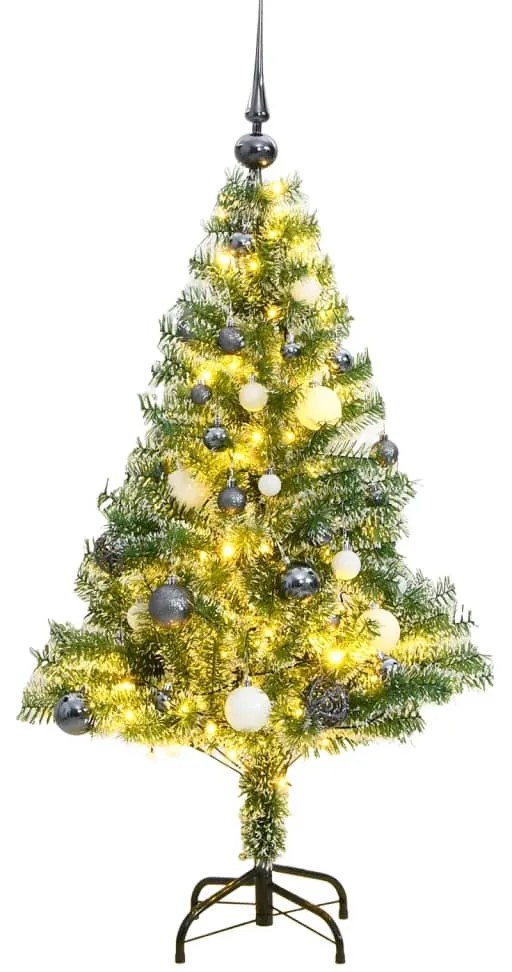 vidaXL Árvore de Natal artificial c/ 150 LEDs conj. bolas e neve 150cm