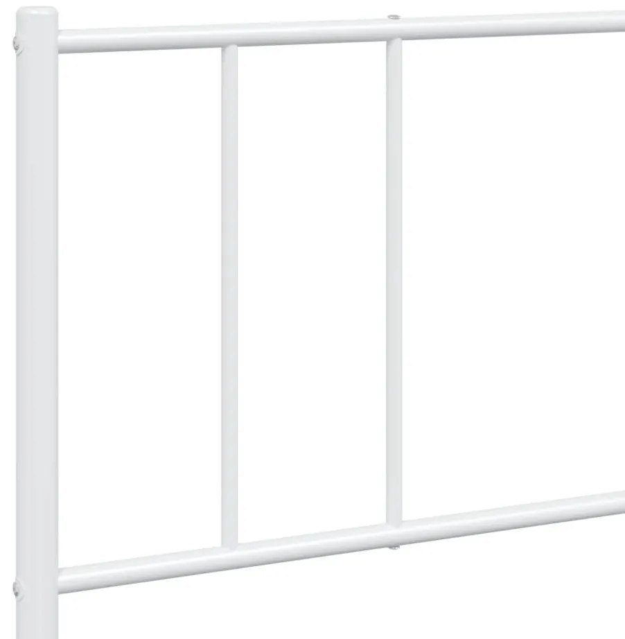 Estrutura de cama com cabeceira 180x200 cm metal branco