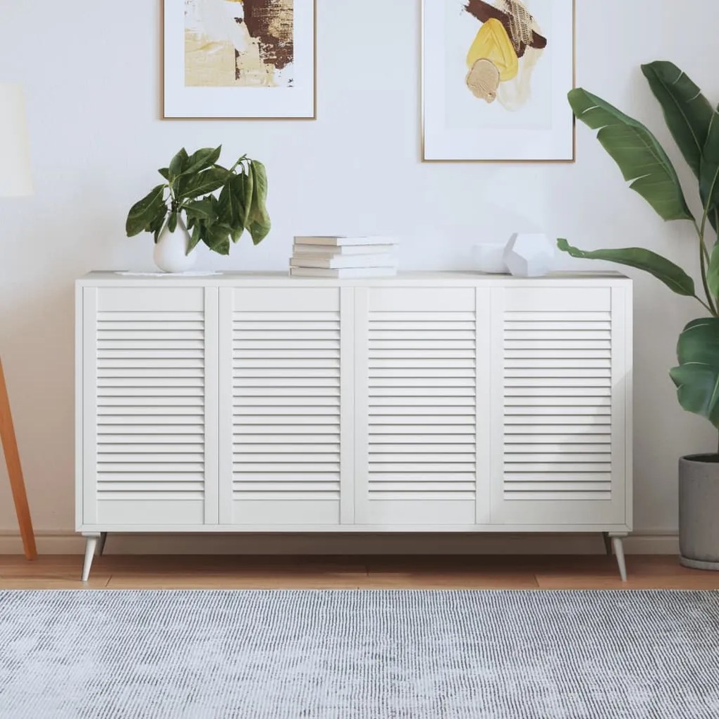 vidaXL Portas de armário 4 pcs design de persiana pinho maciço branco