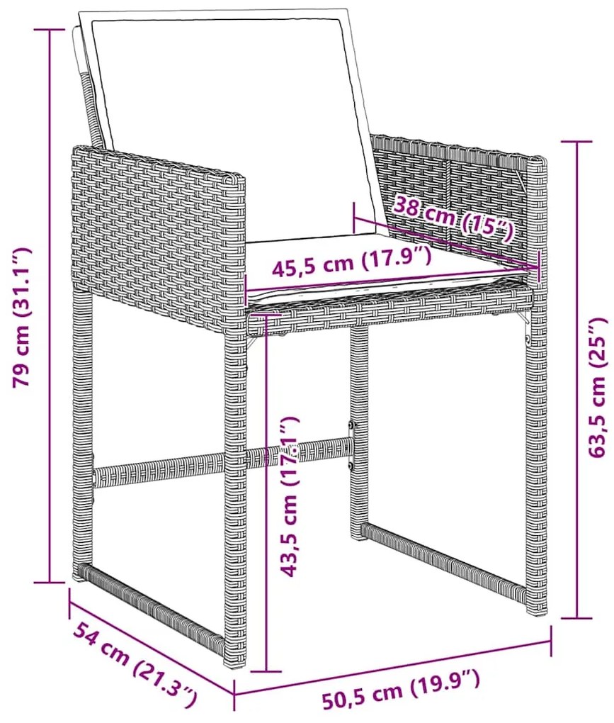 Conjunto de Jantar para Jardim de 5 Peças com Almofadas Cinza Claro em