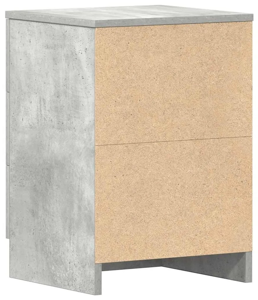 Mesas cabeceira 2pcs 38x35x56cm derivados madeira cinza cimento