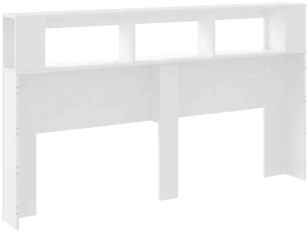 Cabeceira cama c/ LEDs 180x18,5x103,5 cm deriv. madeira branco