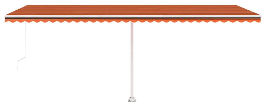 Toldo retrátil manual com LED 600x300 cm laranja e castanho