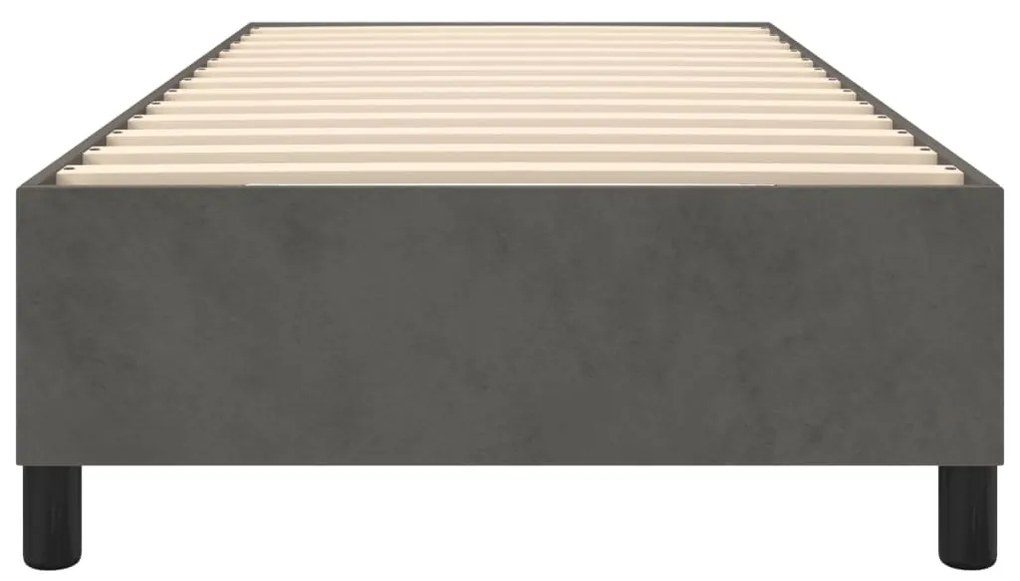 Estrutura de cama sem colchão 90x190 cm veludo cinzento-escuro