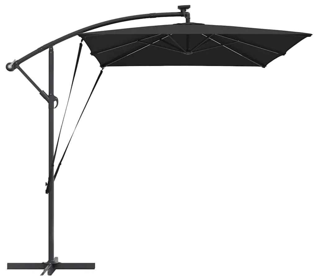 Guarda-sol de Bananeira Cantilever Preto 294 x 200 x 254 cm