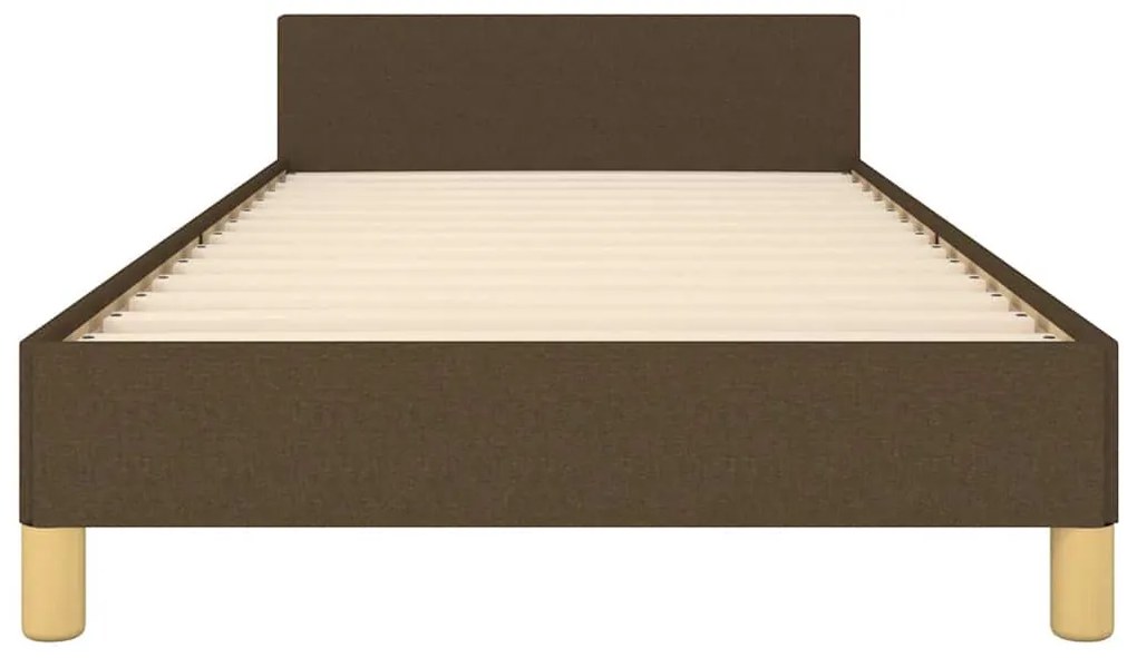 Estrutura de cama sem colchão 90x200 cm tecido castanho-escuro