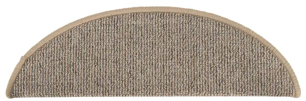 Tapete/carpete para degraus 15 pcs 56x17x3 cm castanho