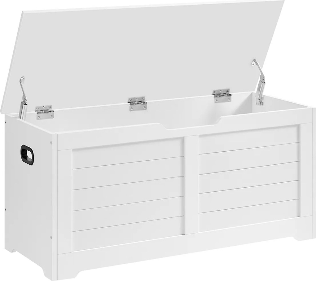 Banco sapateira com espaço de arrumação estilo campestre 40 x 100 x 46 cm Branco