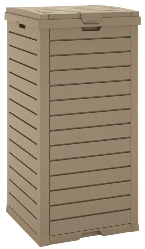 Caixote do lixo p/ exterior 41x41x86 cm PP castanho-claro