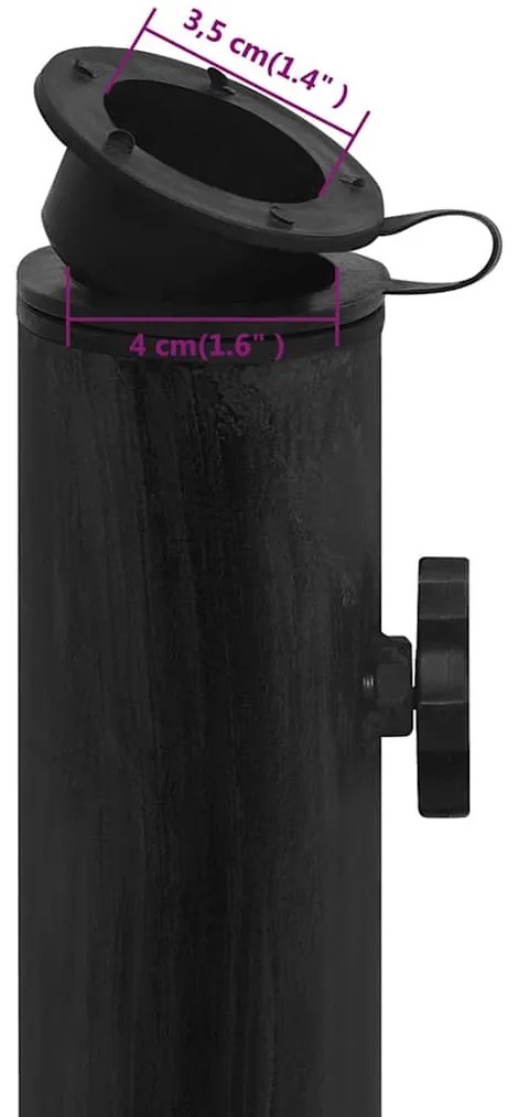 Base para guarda-sol ferro fundido 44x44x31 cm preto