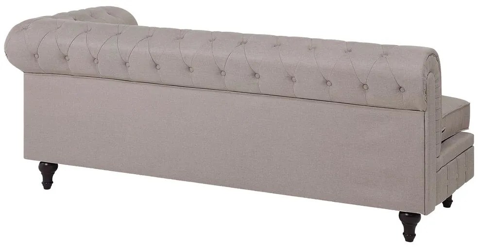 Sofá de canto à esquerda 6 lugares em tecido creme CHESTERFIELD Beliani