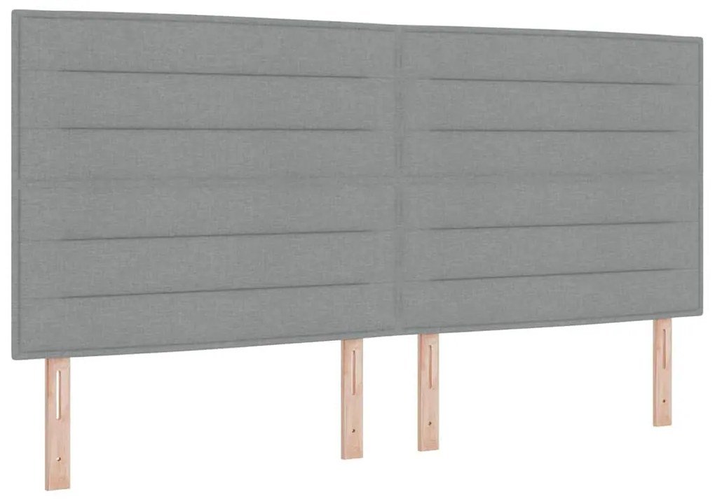Estrutura de Cama vidaXL em Cinza Claro, 200x200 cm, Tecido