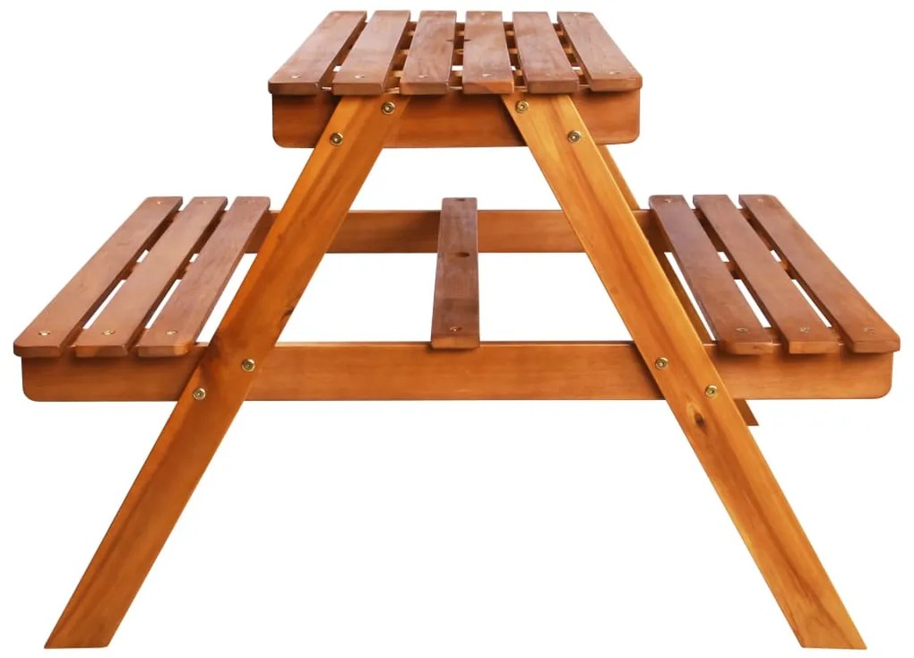 Mesa de piquenique com guarda-sol 79x90x60 cm acácia maciça