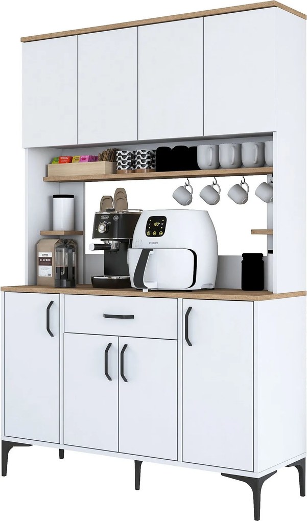 Armário Alto de Cozinha "Stella" - 120 x 184,2 x 40 cm - Branco - Desi