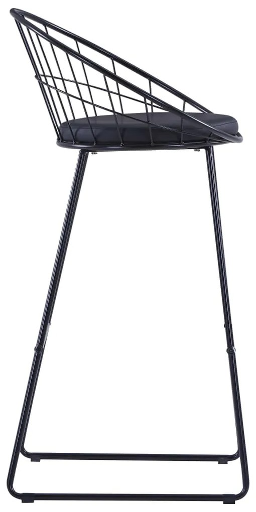Bancos de bar 2 pcs couro artificial preto