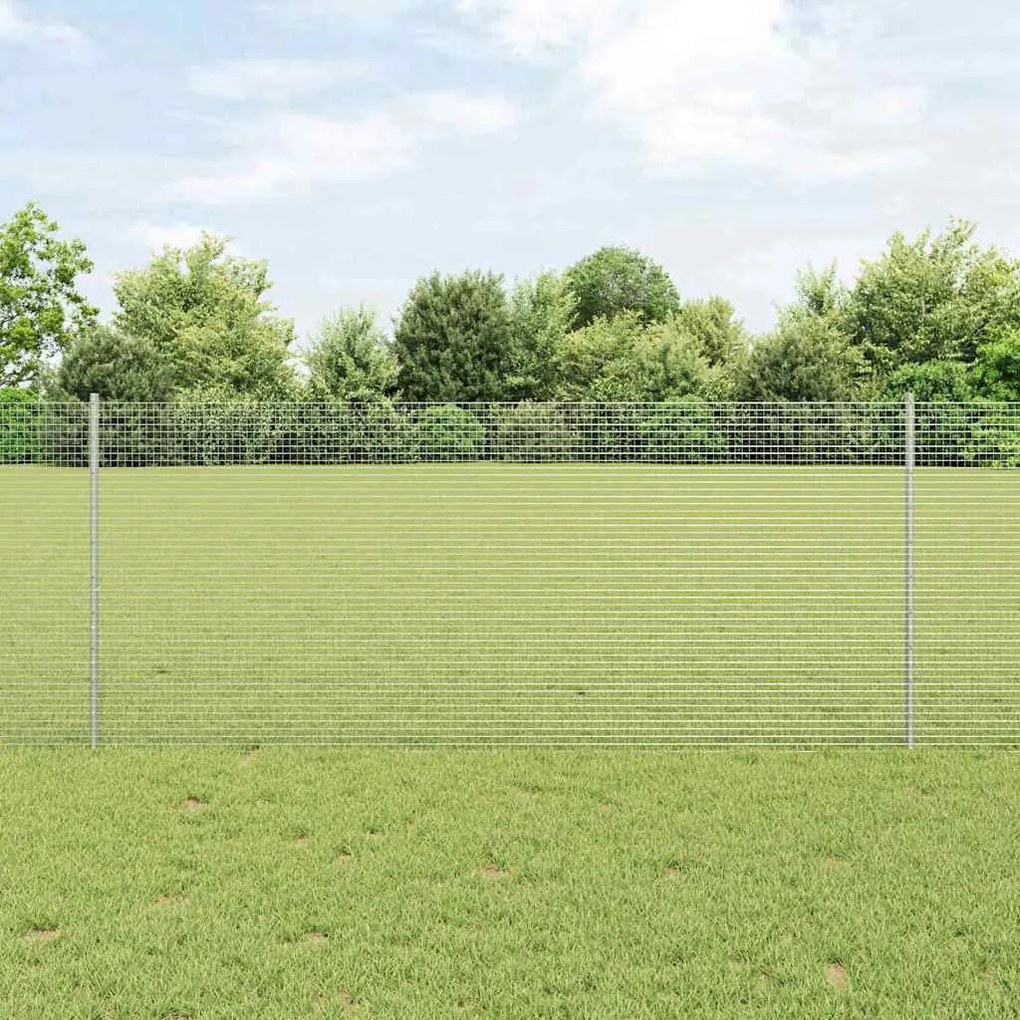 Conjunto de Cerca para Jardim Conjunto de 2 Aço Galvanizado