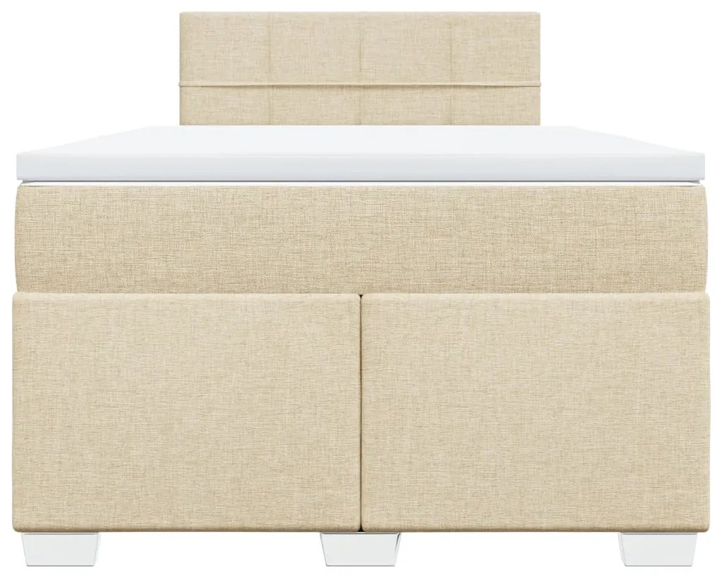 Cama boxspring com colchão 120x190 cm tecido cor creme