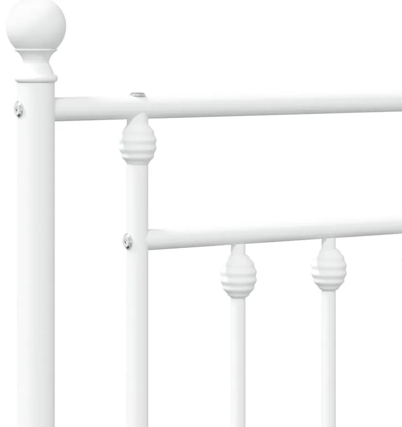 Estrutura de cama com cabeceira 135x190 cm metal branco