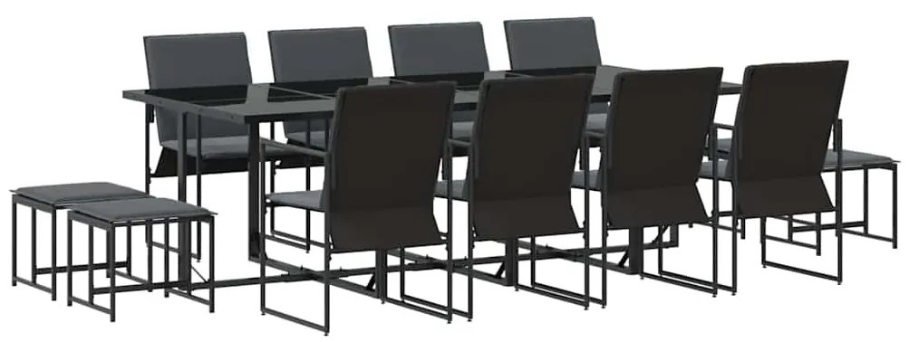 Conjunto de Jantar para Jardim vidaXL com 16 Peças e Almofadas em Aço