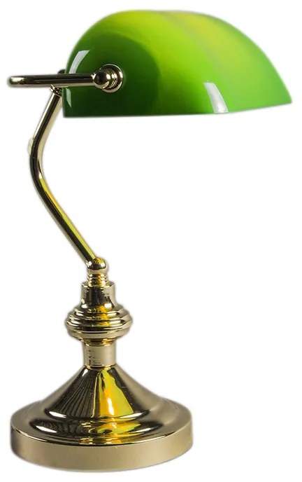 Candeeiro de mesa clássico/candeeiro de notário em latão com vidro verde - Banker Art Deco,Clássico / Antigo,Retro