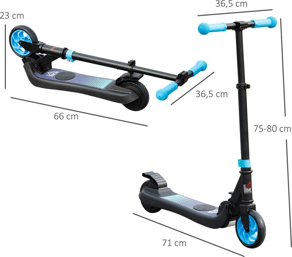 Trotinete Elétrica para Crianças acima de 6 Anos Trotinete Elétrica Dobrável com Altura Ajustável Bateria 24V Velocidade Máxima 8km/h Carga Máxima 50k