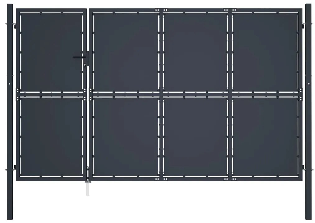 Portão de jardim 350x150 cm aço antracite