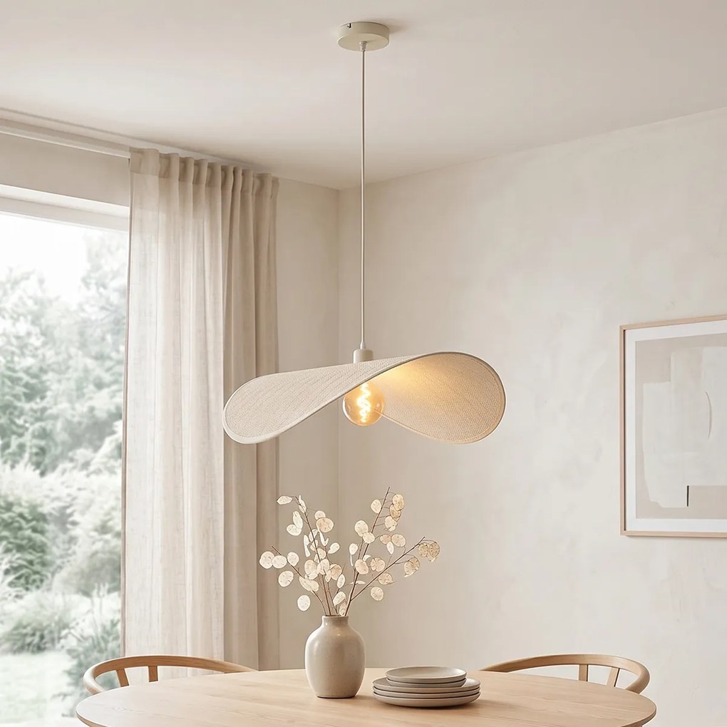 Candeeiro Suspenso Moderno Bege 65cm - Hat