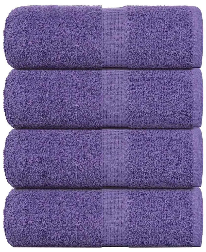vidaXL Toalhas de rosto FROGN 4 peças Roxo 30x30 cm 360 g/m²