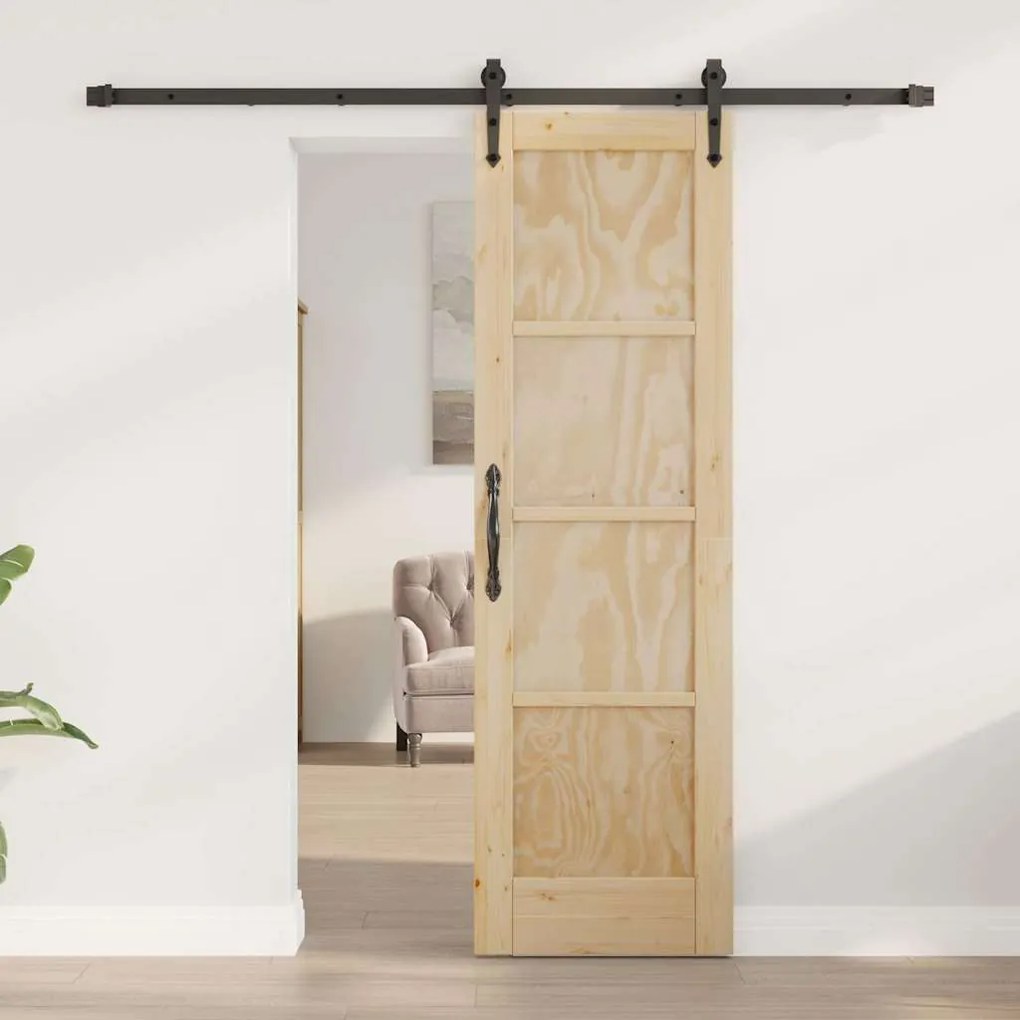 Porta Deslizante vidaXL com Conjunto de Hardware 61x198.5 cm Madeira S
