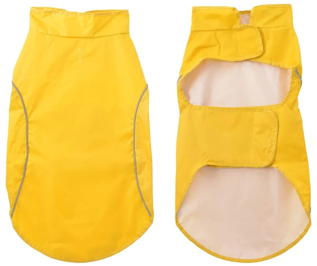 Capa de chuva para cães com tiras reflectoras amarelo L