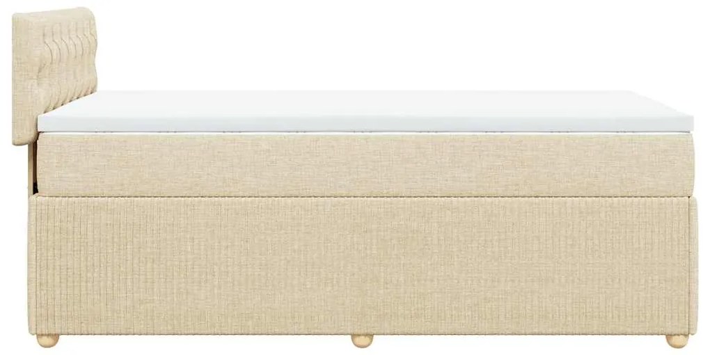 Cama com molas/colchão 90x190 cm tecido cor creme