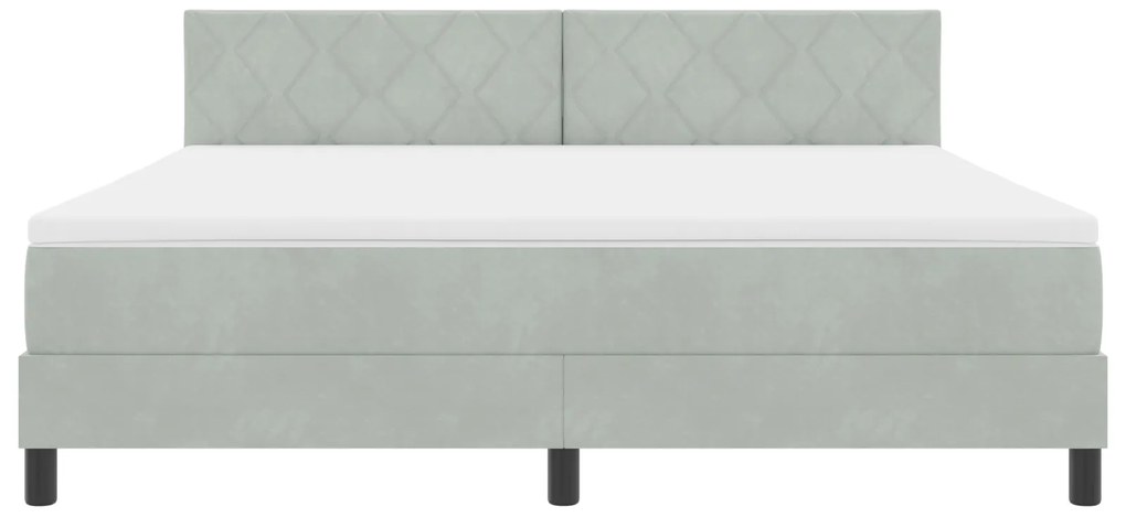 Cama Box com Colchão vidaXL Cinza Claro Super King Veludo