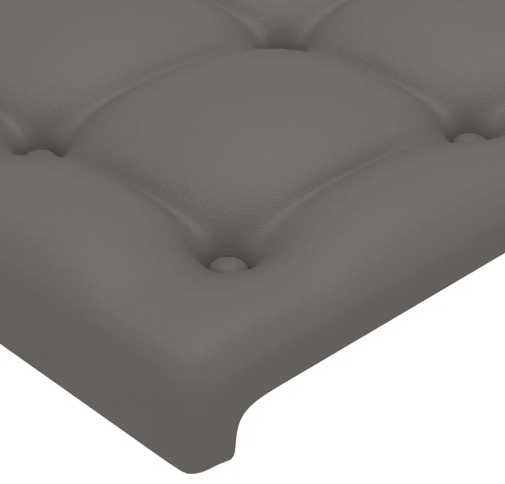 Cabeceira de cama c/ abas couro artificial 203x16x78/88cm cinza