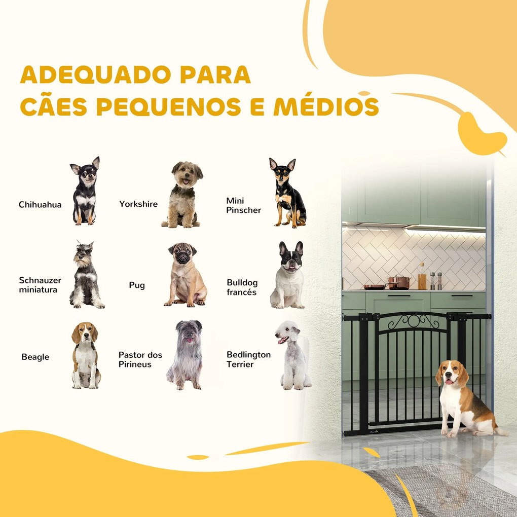 PawHut Barreira de Segurança para Cães Extensível 76-102 cm Barreira p