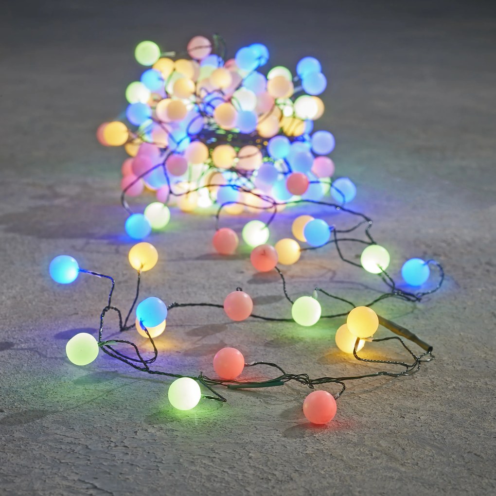 Luzes de corda verdes com 140 LEDs multicoloridos 3,5 m IP44 - Dasher