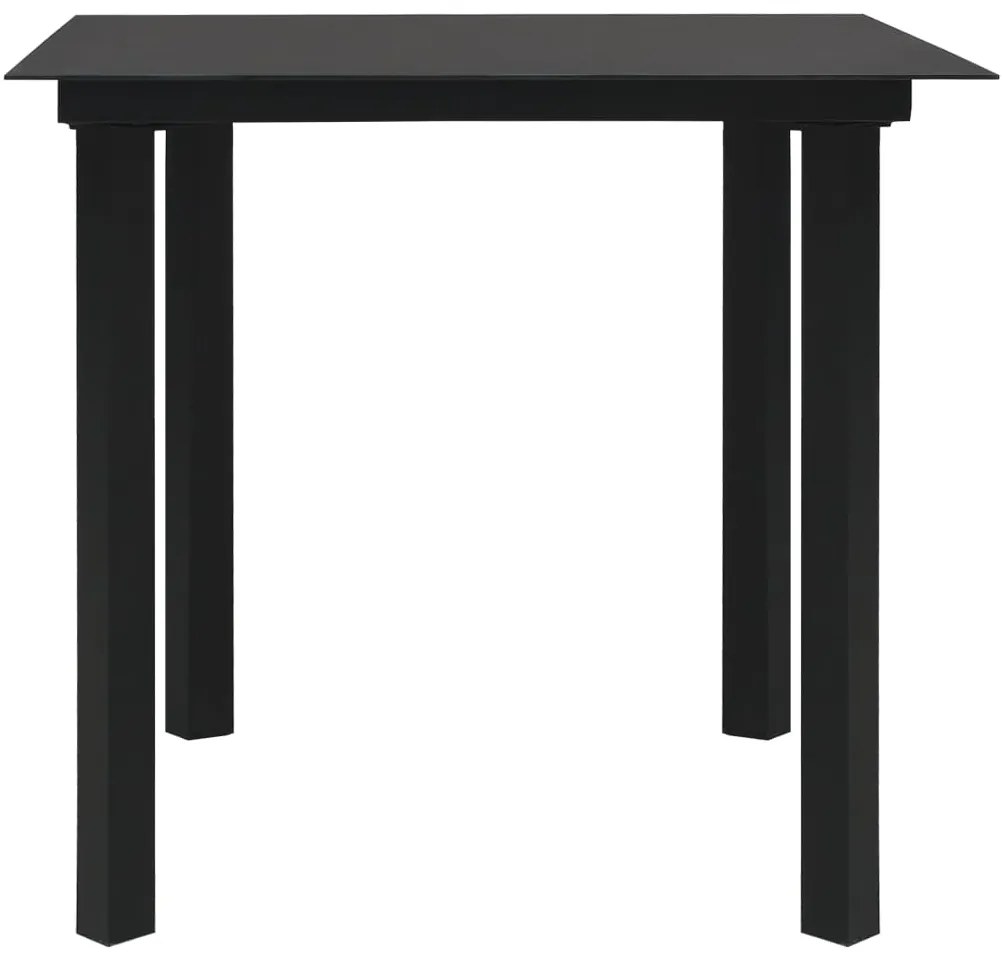 3 pcs conjunto de jantar para exterior vime PE e vidro