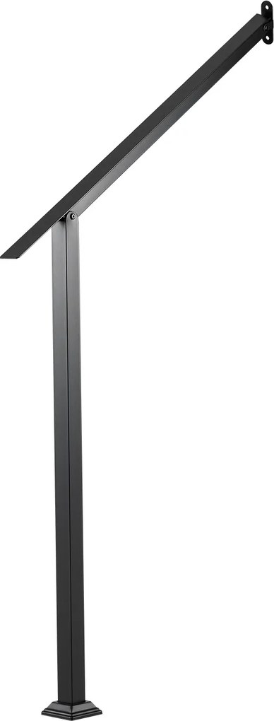 Corrimão de Escadas, 119 x 9 x 100 cm, Ângulo Regulável, Preto