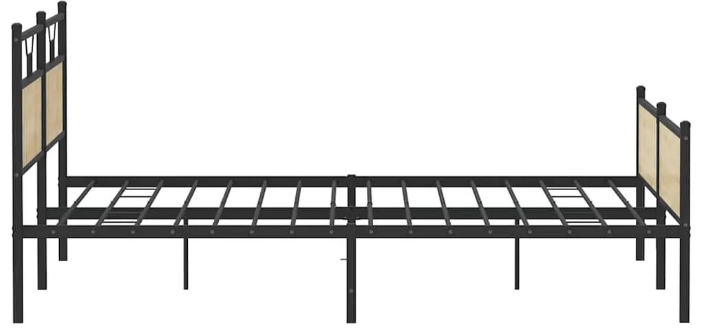 Estrutura de cama sem colchão 200x200cm metal carvalho sonoma