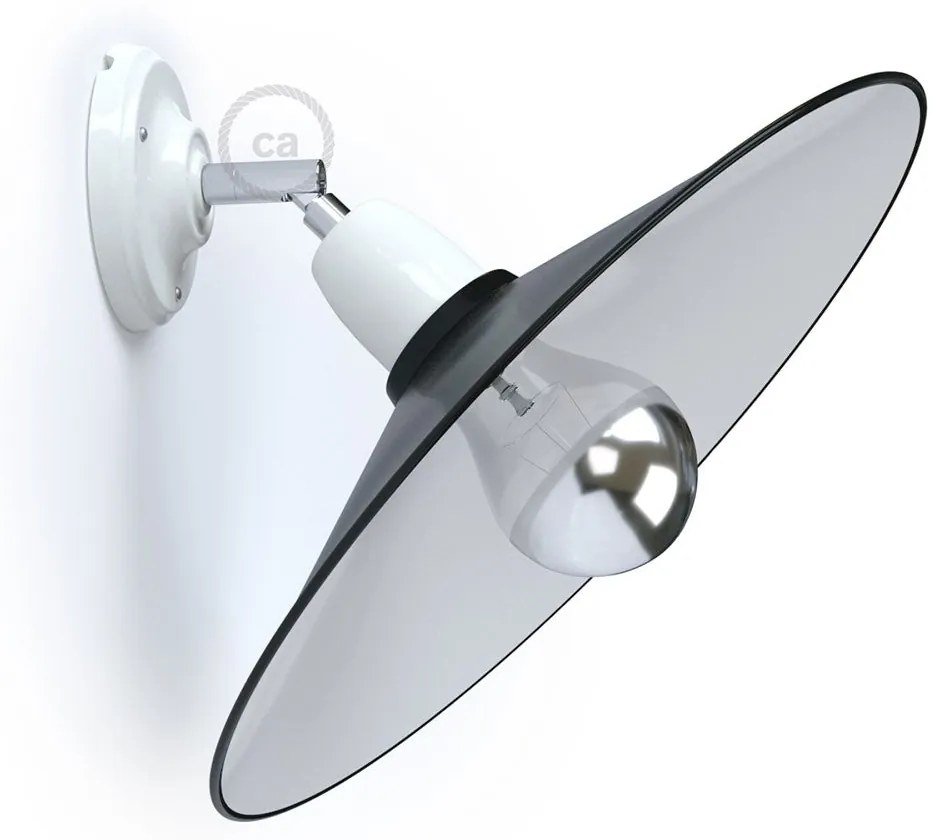 Fermaluce 90° con paralume Swing lampada orientabile da parete o soffitto in porcellana
