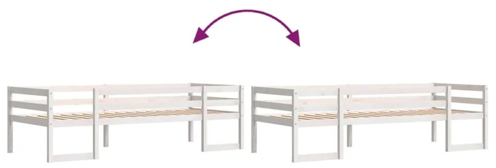 Estrutura de cama infantil 75x190 cm pinho maciço branco